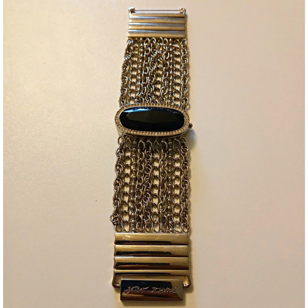 Y2K Betsey Johnson Women's Quartz Hidden Dial Silver Bracelet Watch 44.7mm
